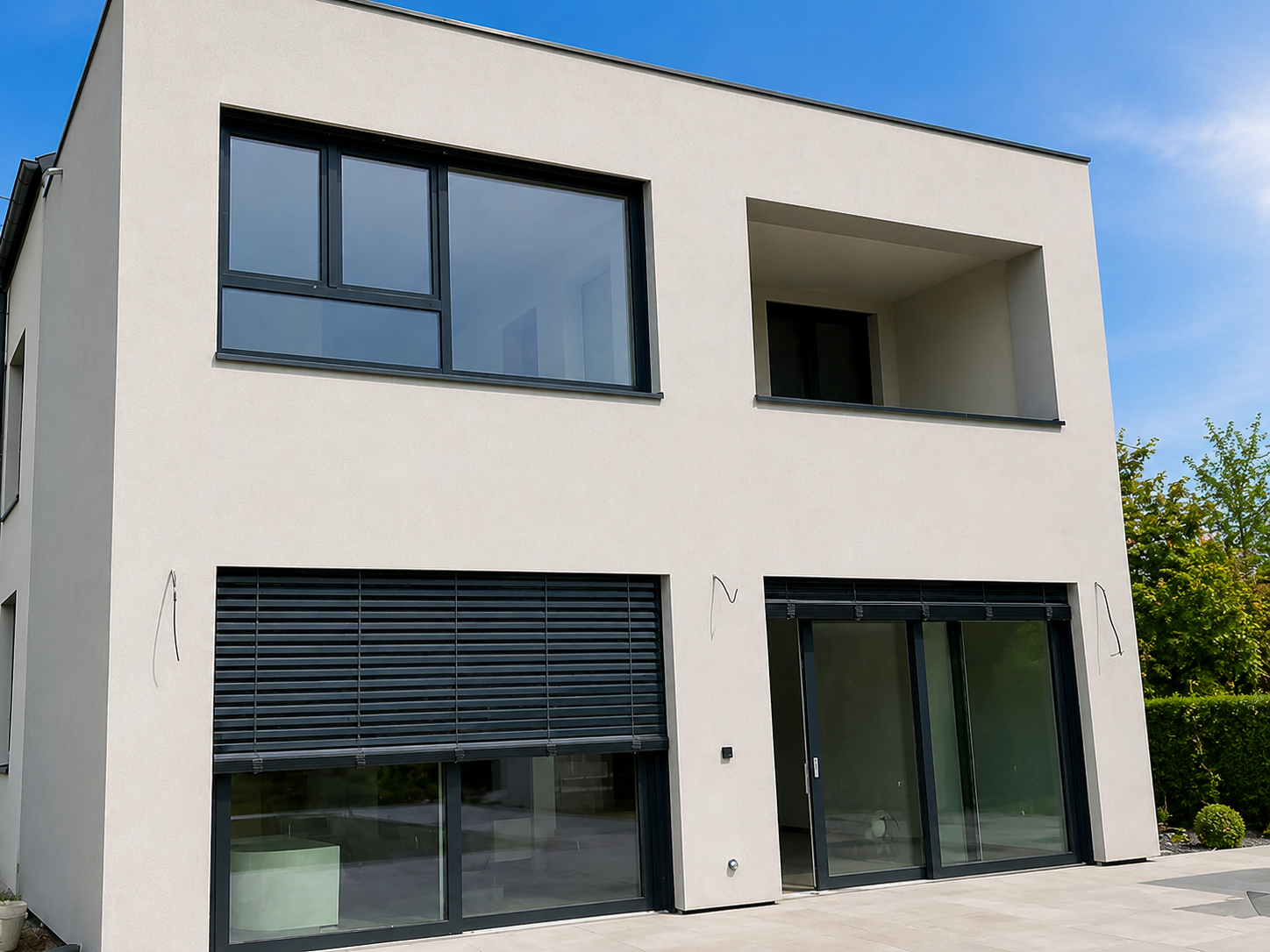Maison contemporaine avec menuiseries NF Alsace